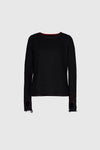 Black Jumper Red Topstitch