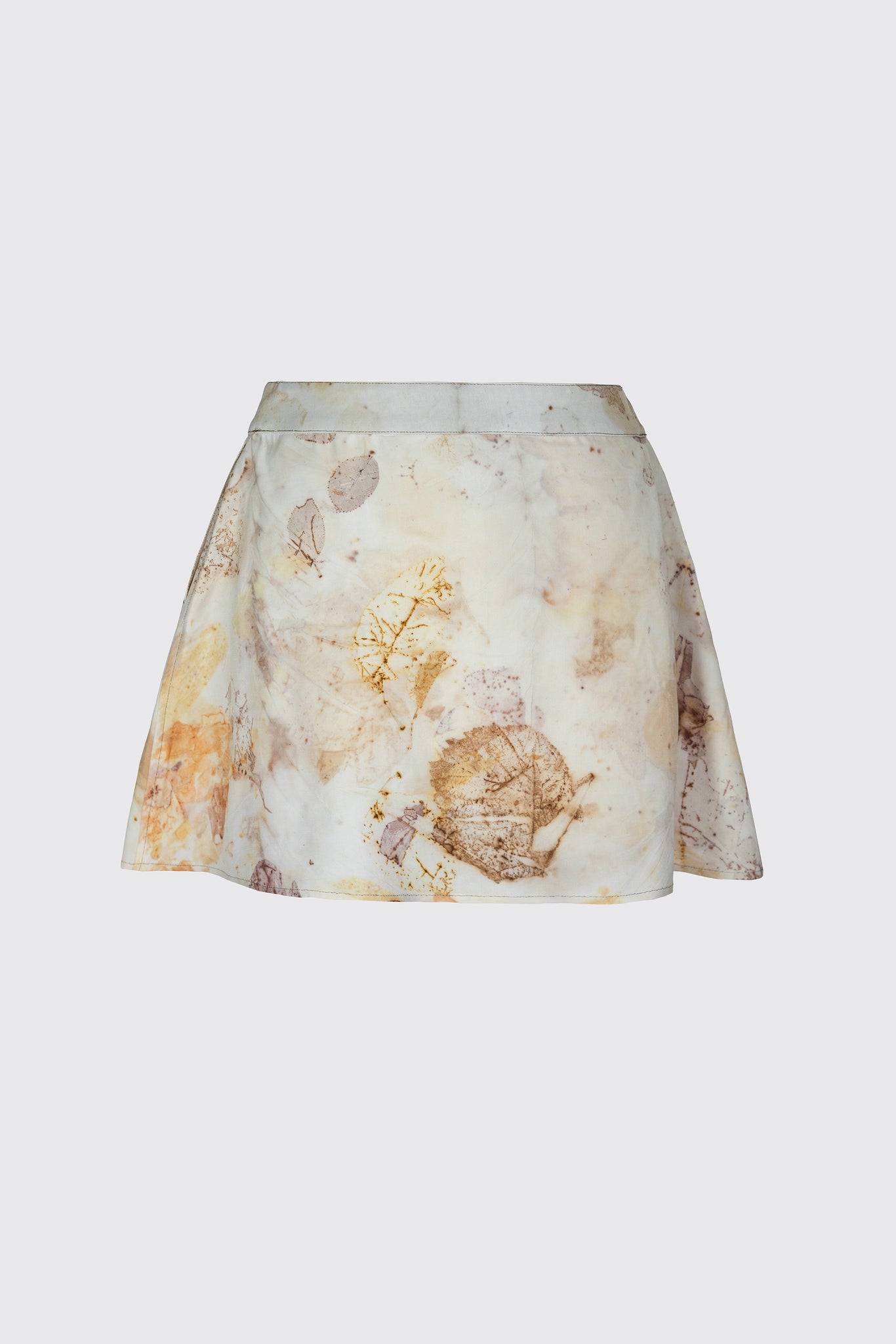 Leaf Print Mini Skirt