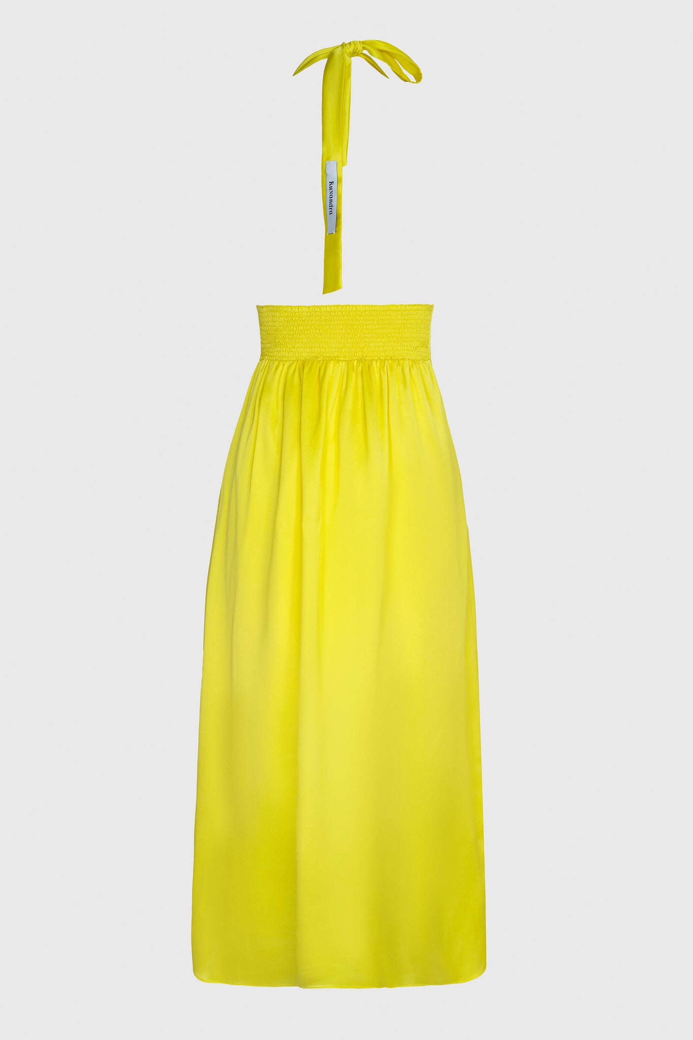 Backless Dress - Lemon Yellow Silk