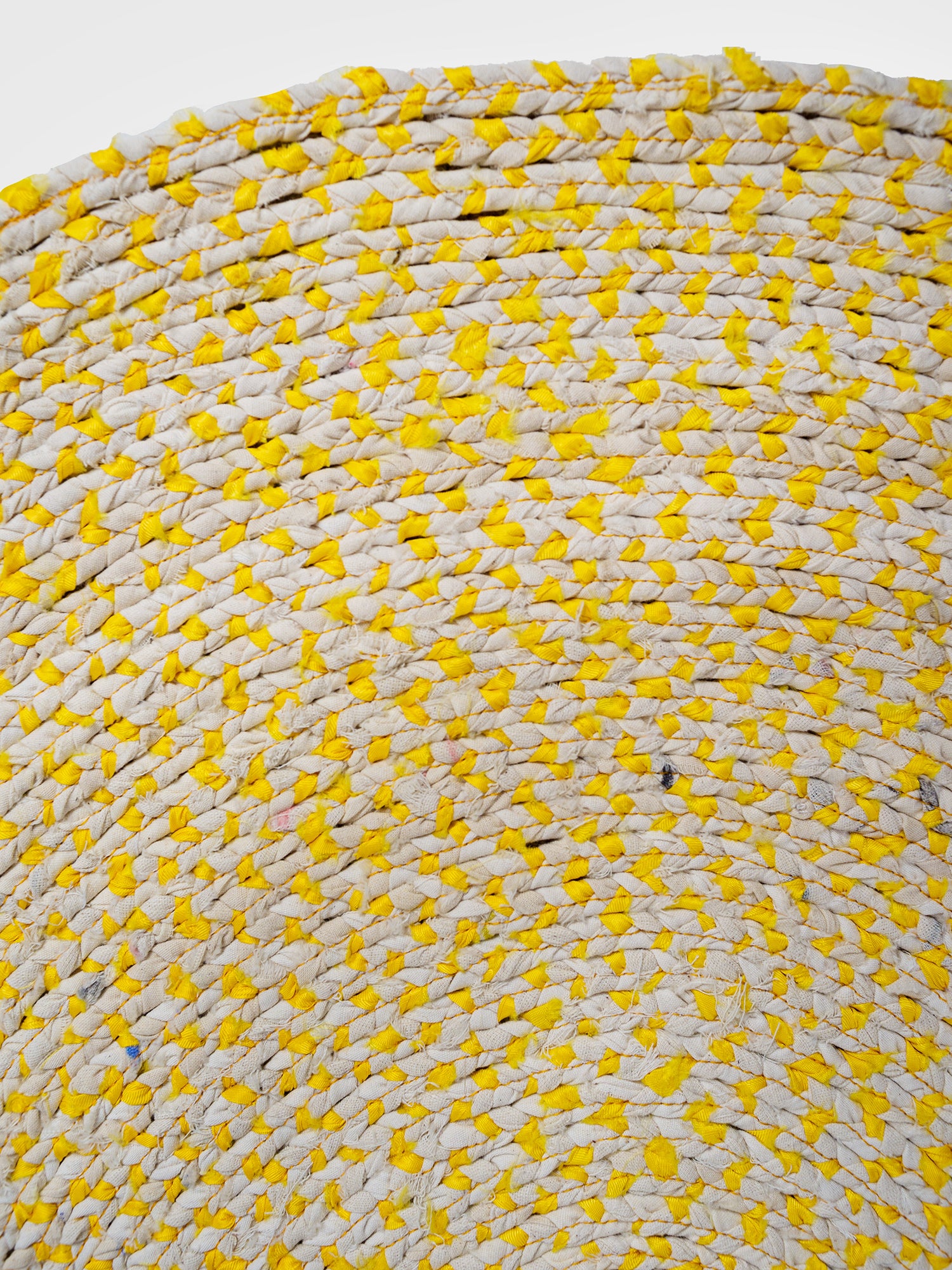Hand Braided Round Rug - Yellow