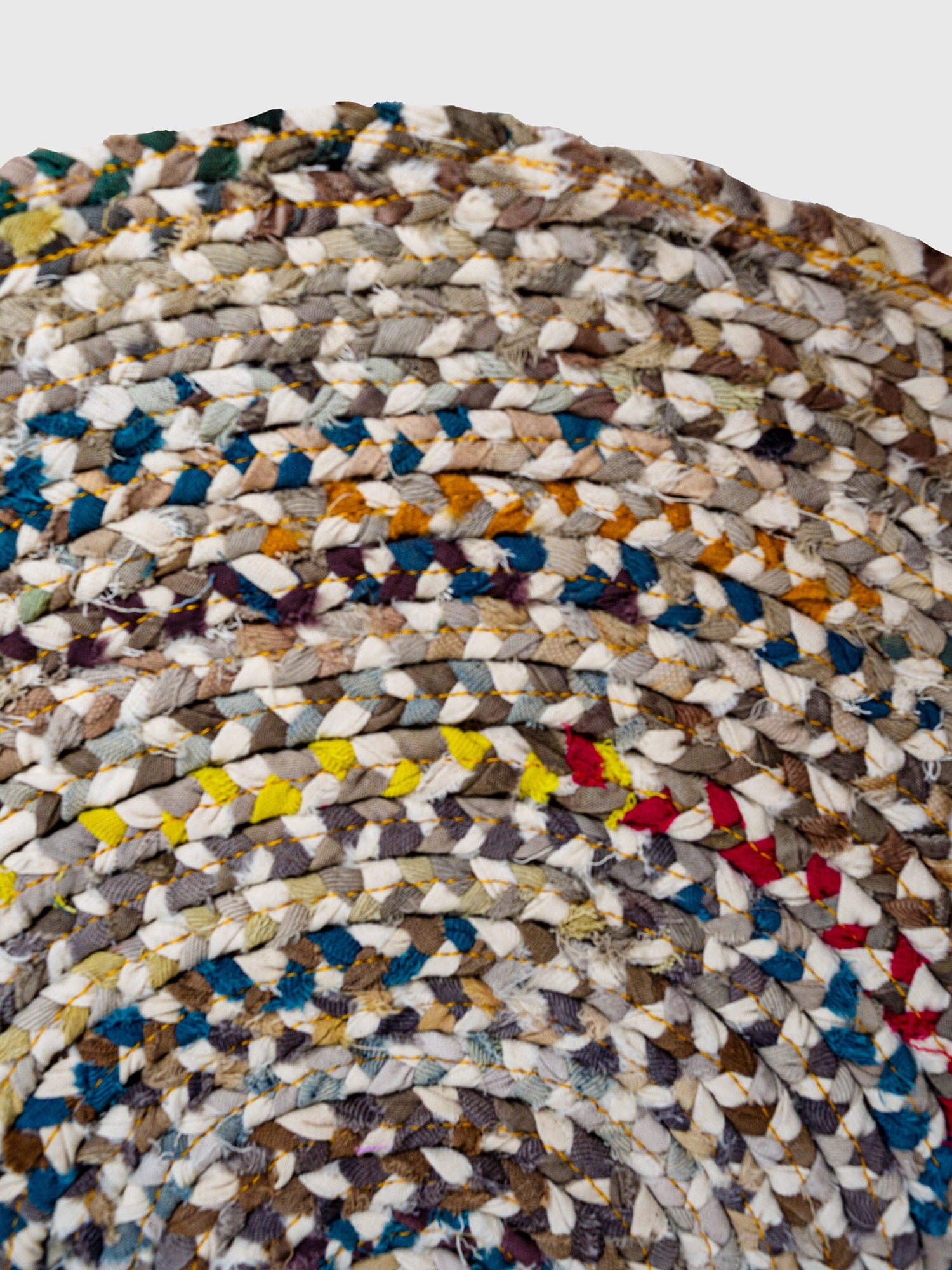 Hand Braided Round Rug - Multicolor
