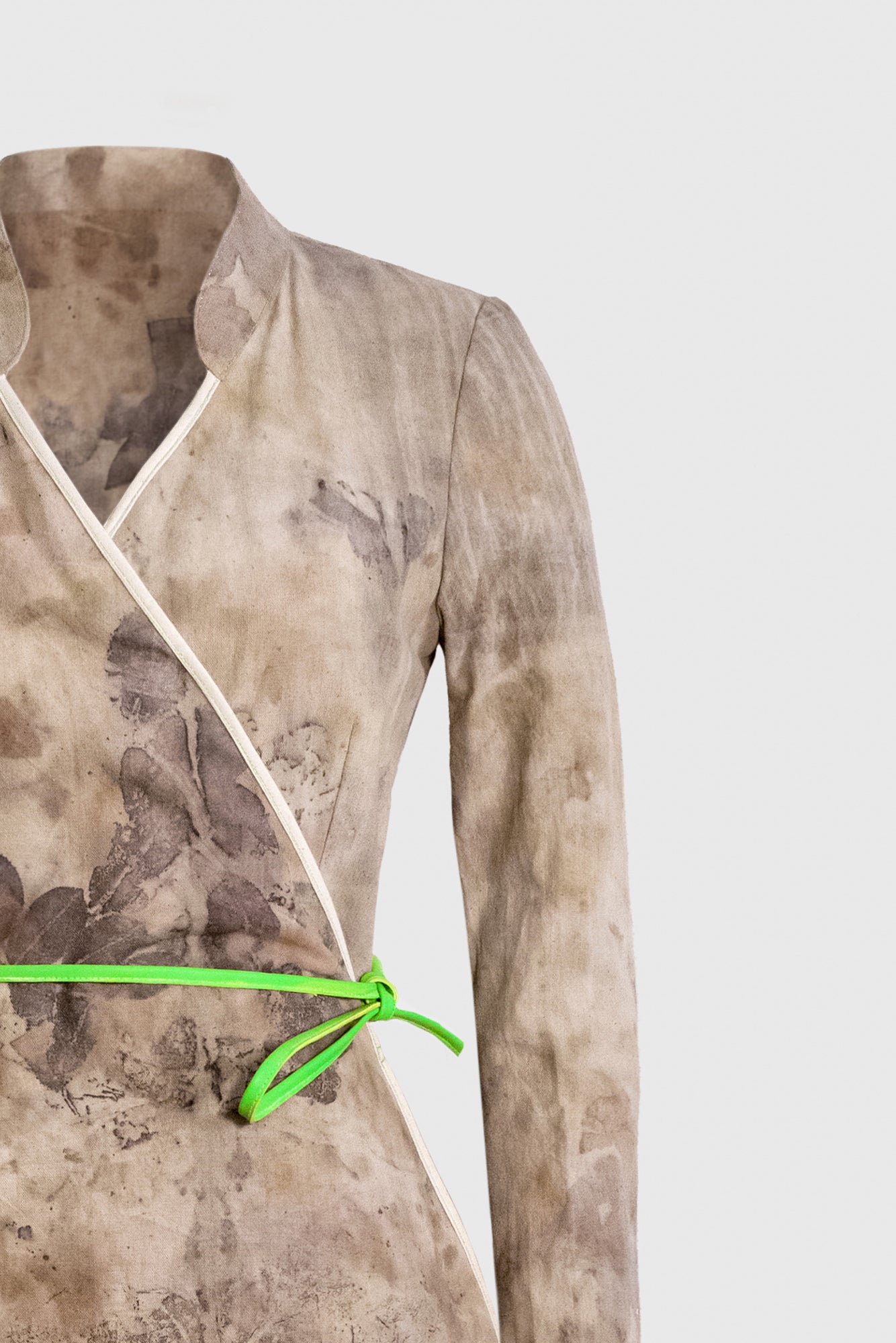 Natural Print Wrap Dress