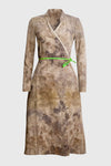 Natural Print Wrap Dress