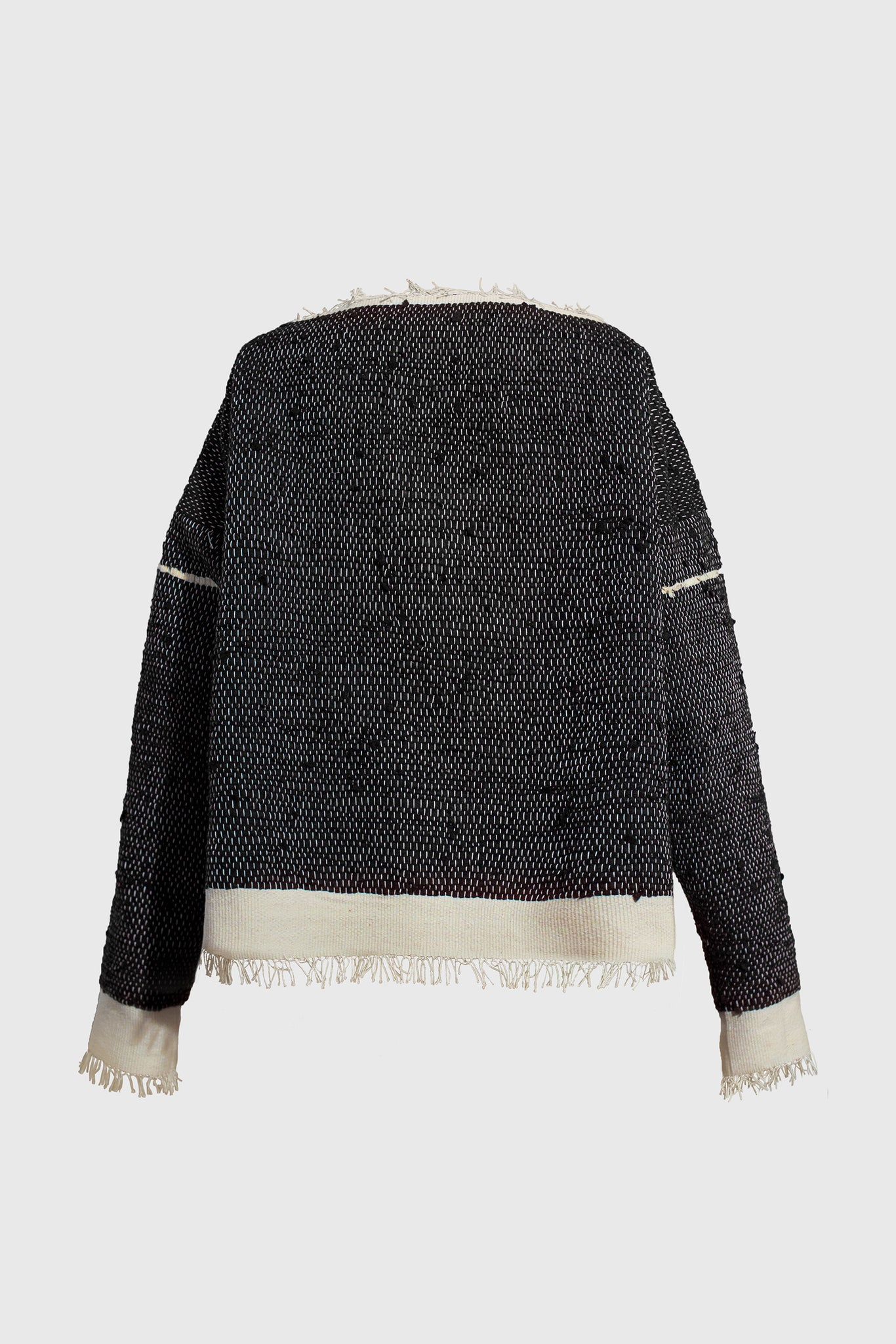 Ruxandra Avantgarde fashion style, black and white sweater, unisex for men and women, great for youngsters, teen style, match with any item in your wardrobe, denim jeans, wide trousers, fits different colors, from earth tones to vibrant colors, red, blue, white, orange