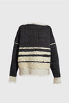 Woven Sweater - Black Wool - Men's