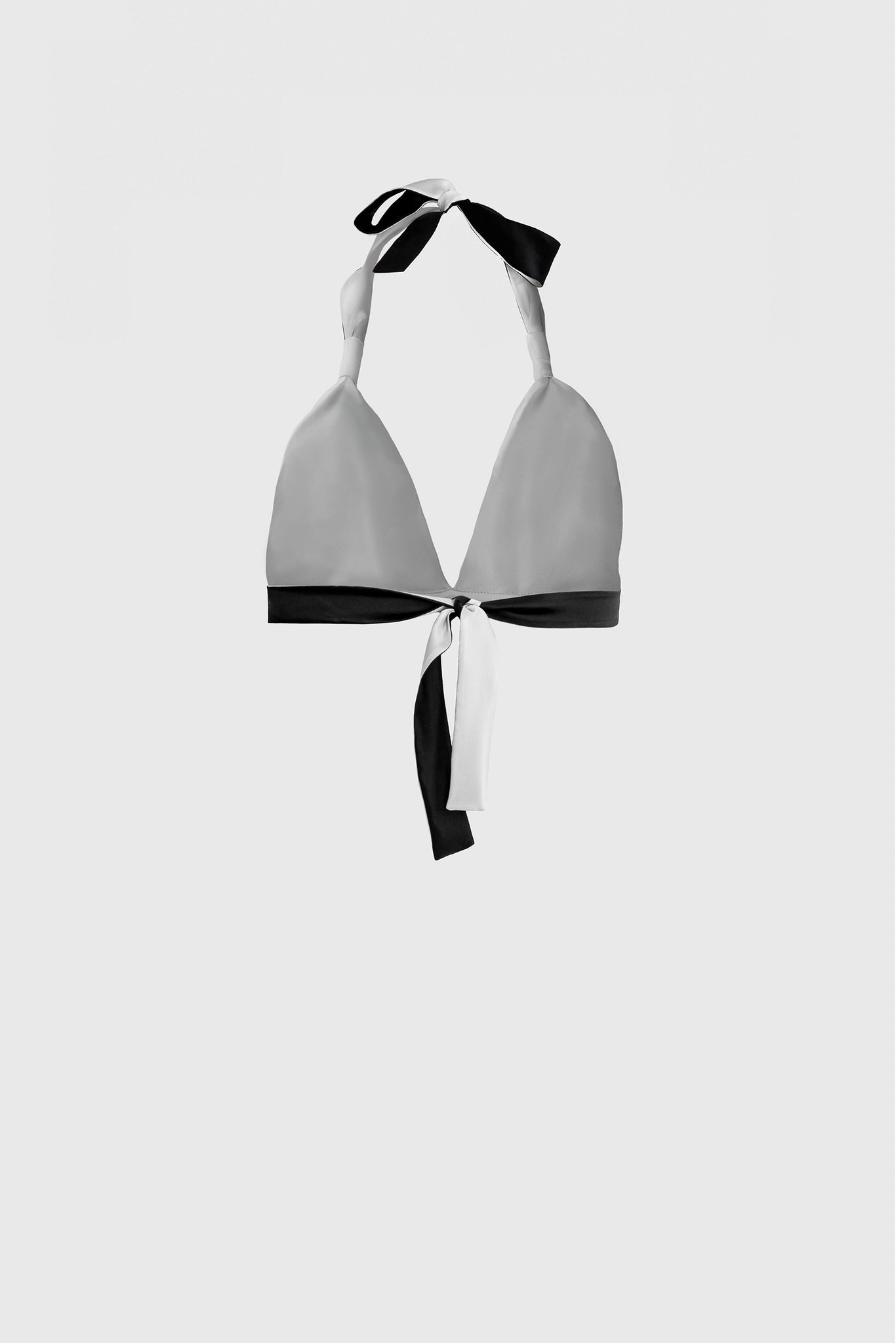 all silk bra, for the perfect beach outfit, lined, ribbon closure around the neck and bust, shaped on the breast, comfortable, not harmful for breasts, no hard metallic or plastic parts,