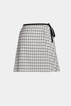 Pleated Grid Mini Skirt - Wool