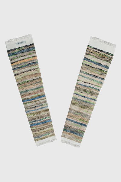 Ruxandra, dancer leg warmers, ballet dancer long leg warmers, hand made, woven, from naturally dyed cotton, multicolor with green tinted colors, can style over your trousers, jeans or just with a skirt