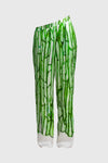 Amoeba Green Silk 'V' Cut Trousers