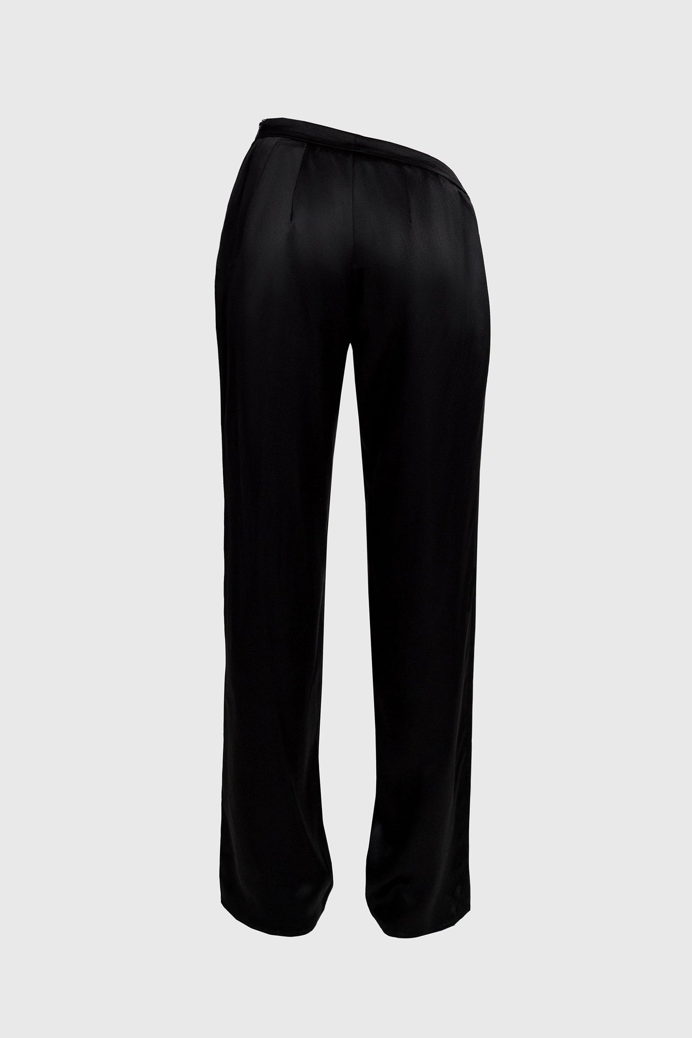 Black Silk 'V' Cut Trousers