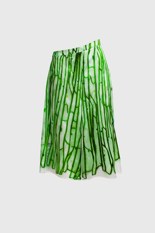 Amoeba Green Silk 'V' Culottes Trousers