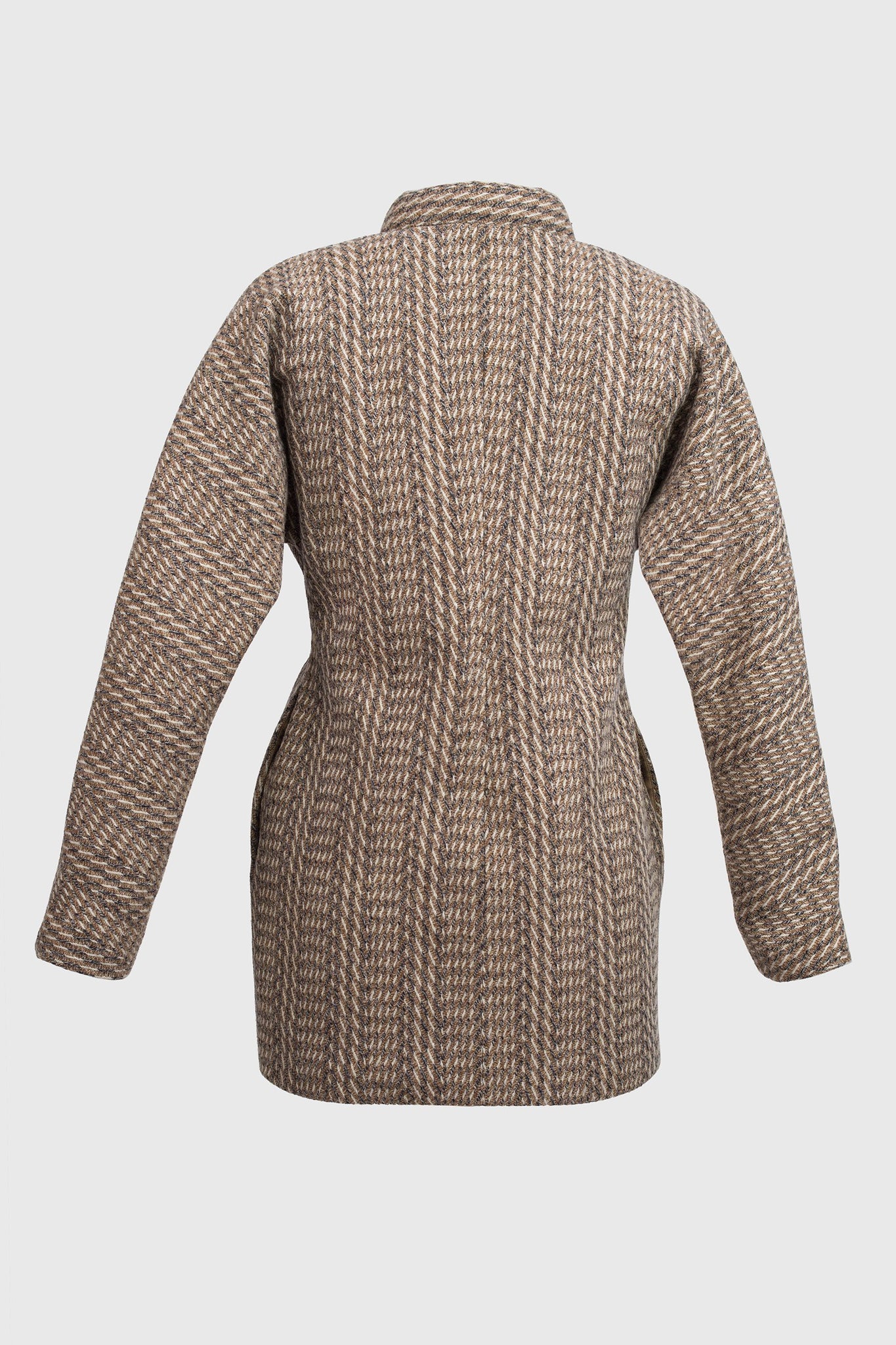 Face Short Coat - Herringbone Cashmere & Virgin Wool
