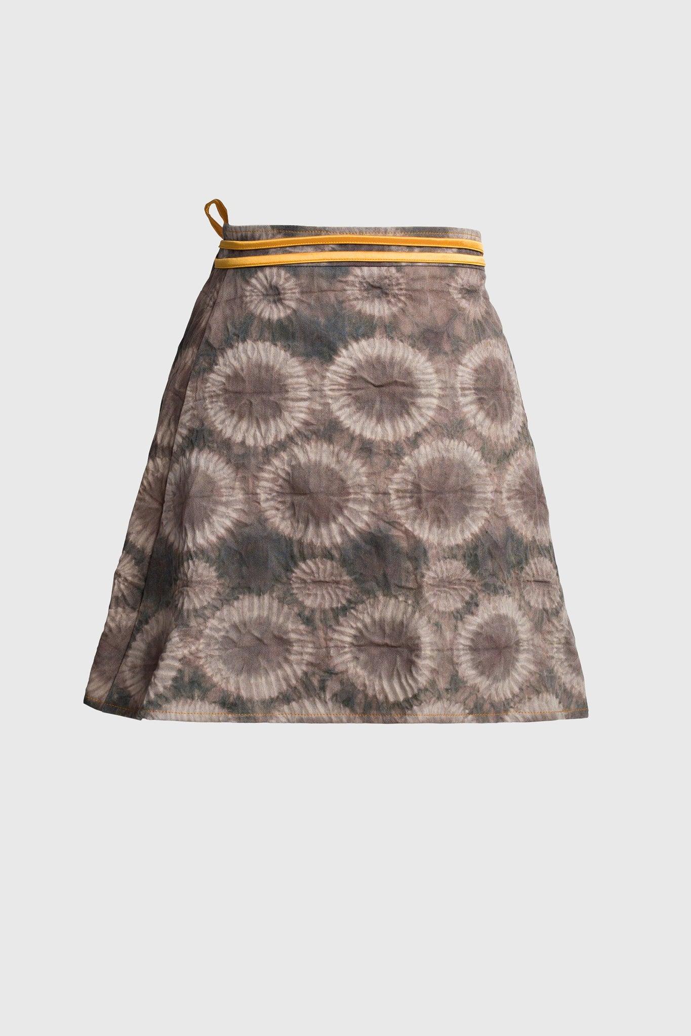 Shibori Wrap Skirt - Brown and Blue