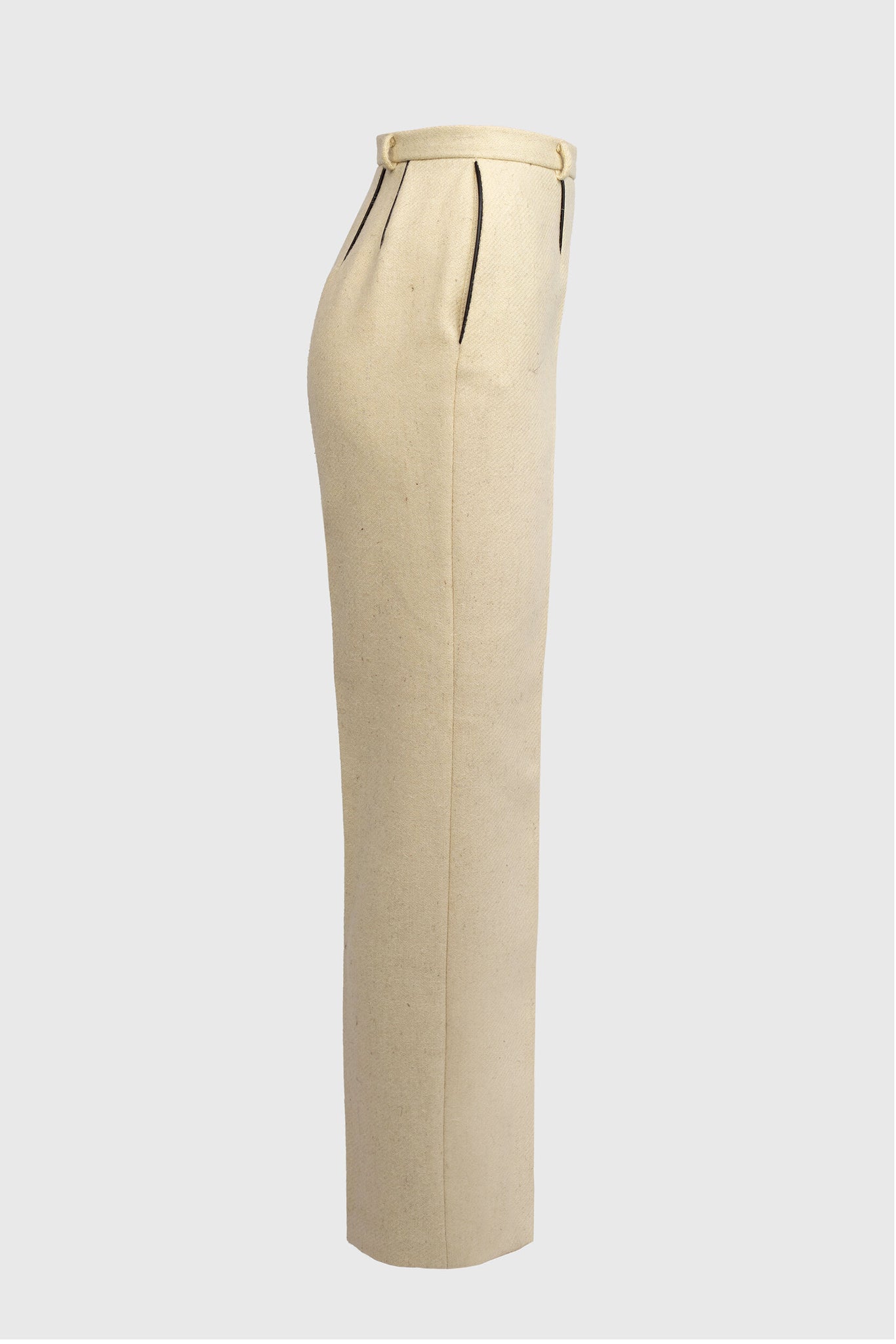 Butter White Wool Trousers