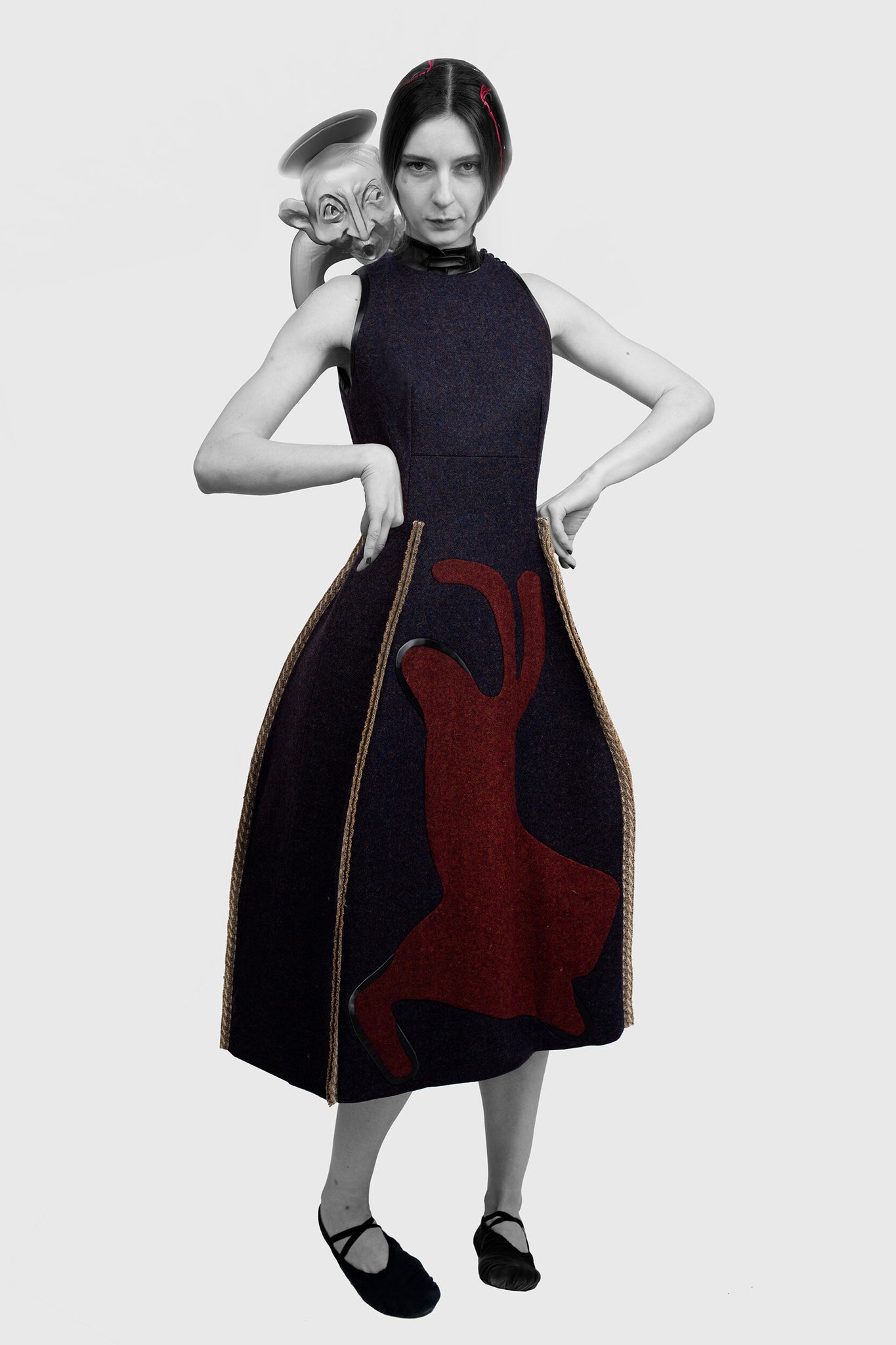 Crinoline Dress - Black Wool