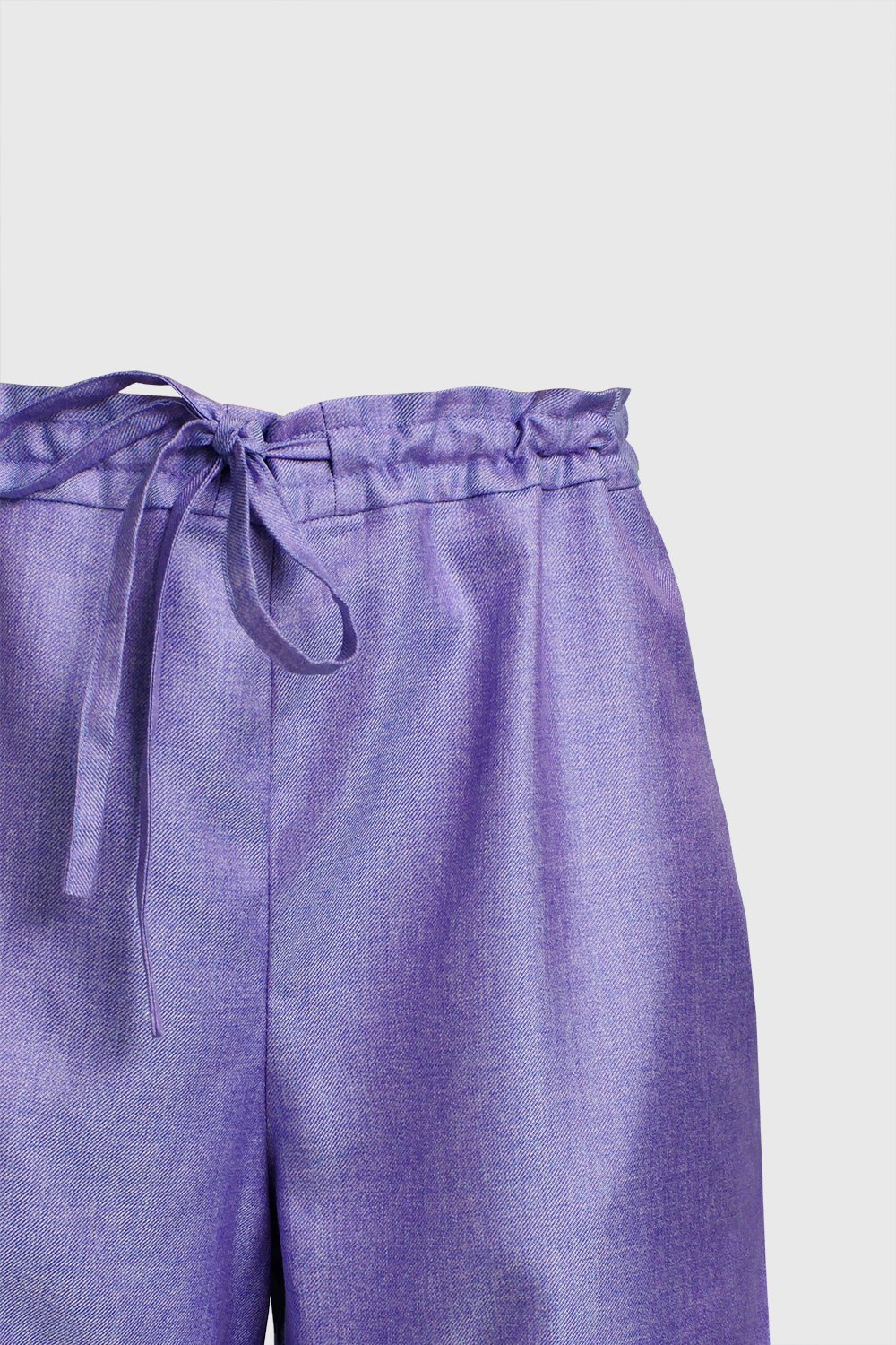 Curved Purple Blue Trousers - Silk
