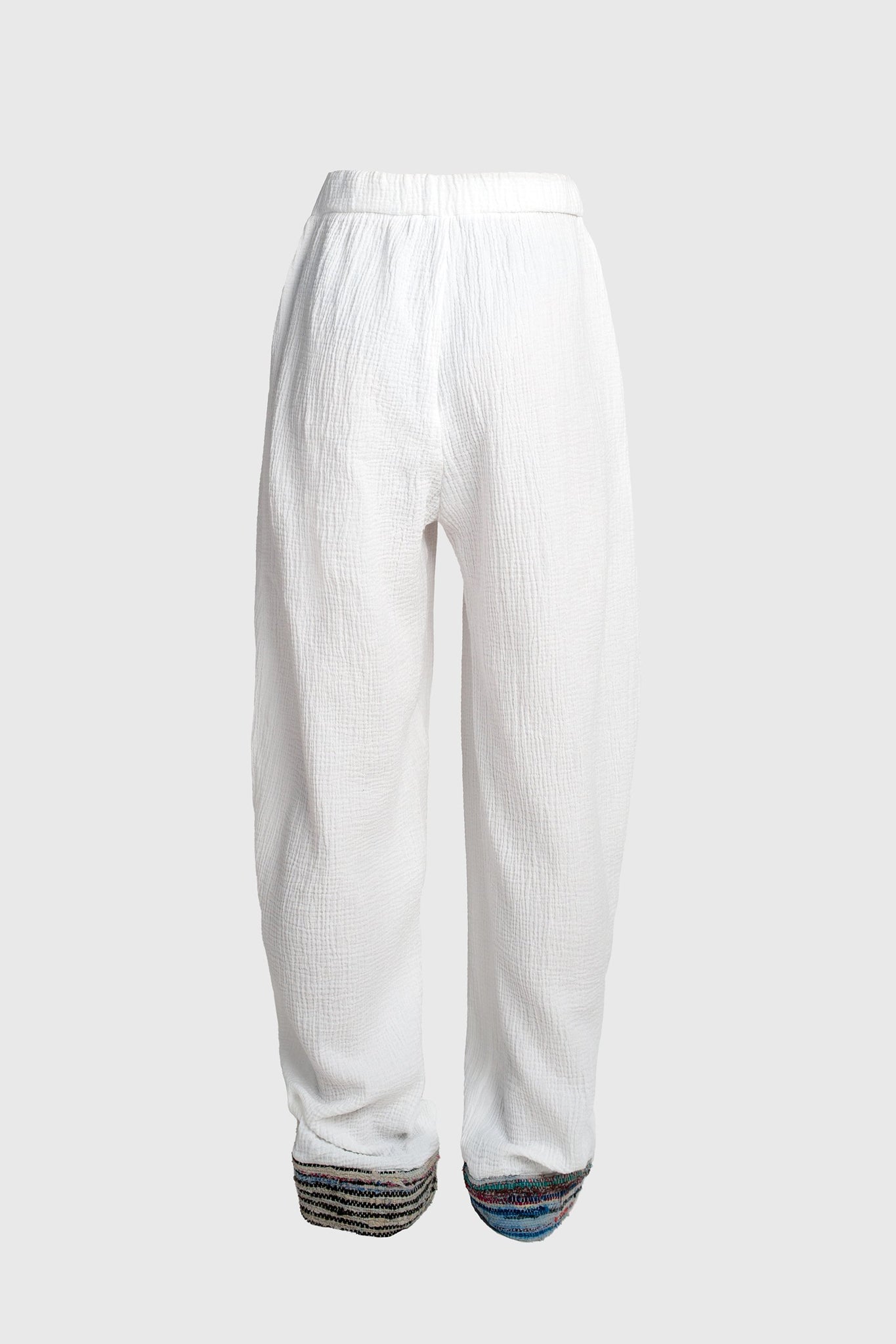 Horse Pants - Wrinkled White Cotton