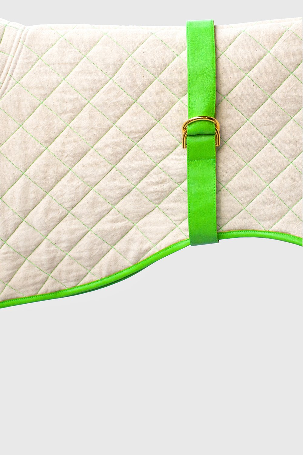 Quilted Butter White Cotton Dog Coat