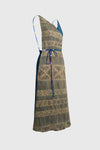 Marine Blue Shibori  Wrap Dress