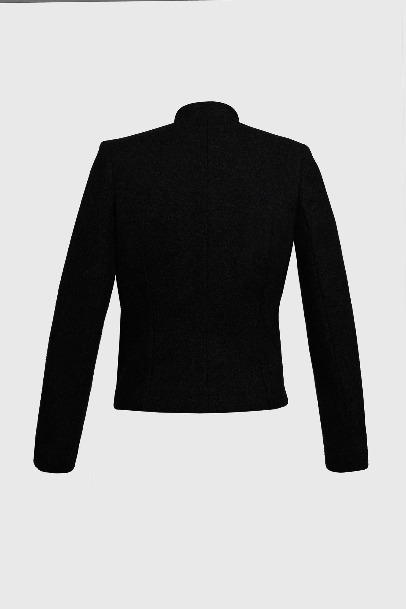Asymmetrical Black Wool Jacket