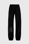 Dragonfly Trousers - Embroidered Black Wool