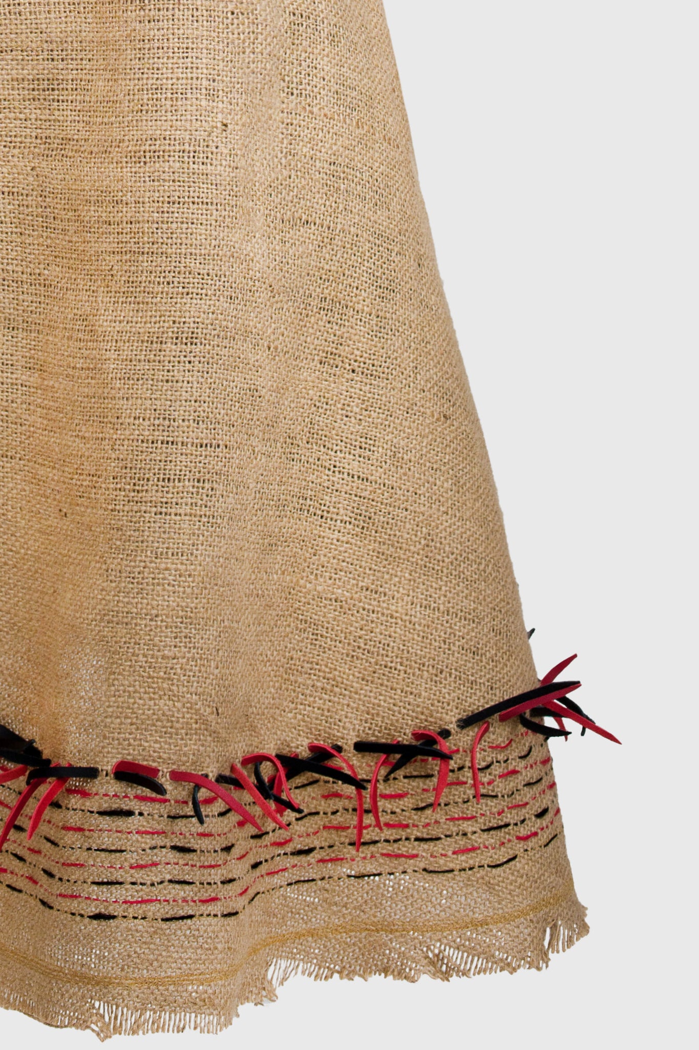 Clay Fitted Skirt with Yoke- Jute Canvas