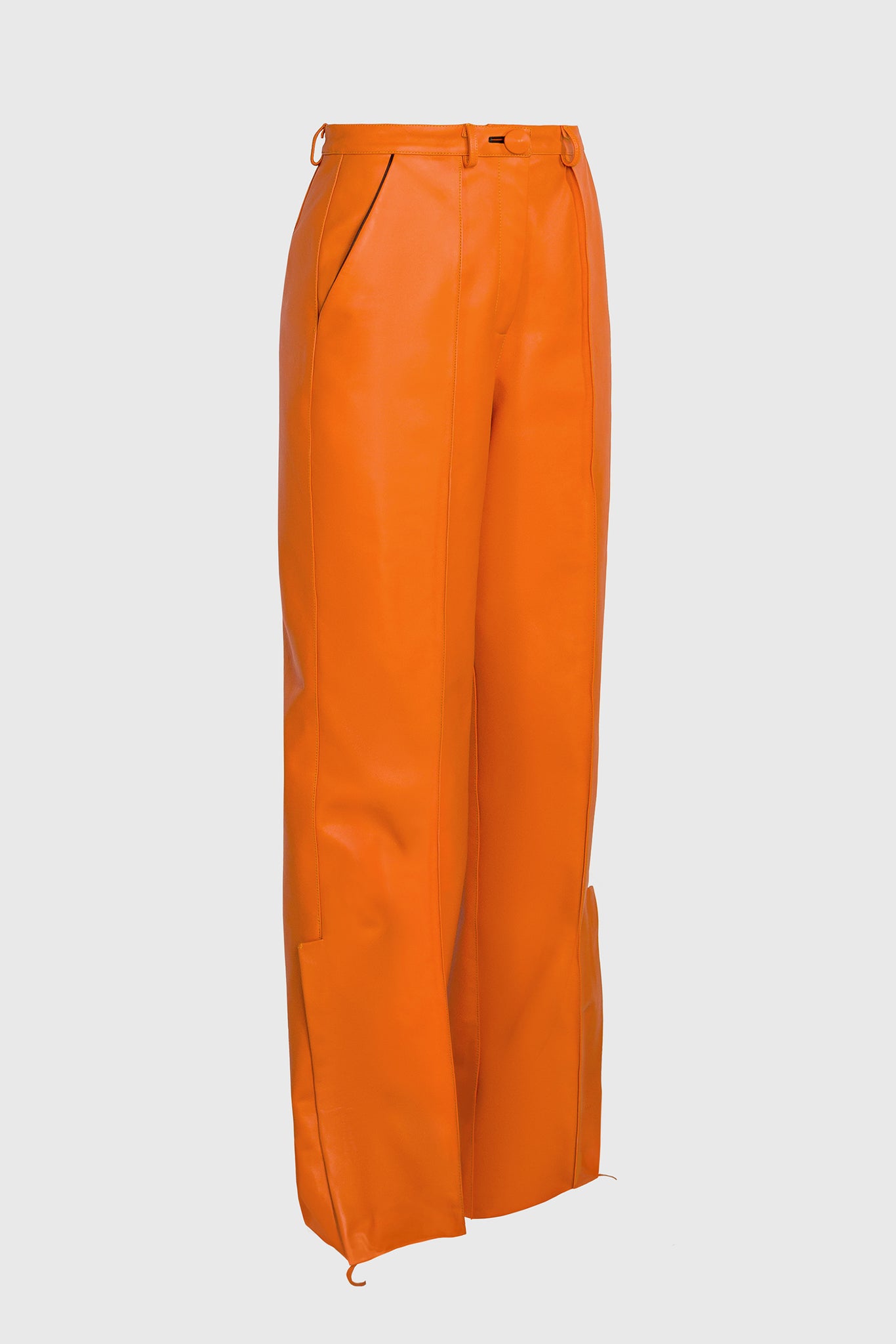 Orange Leather Trousers